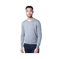 serge blanco pull col v coudiere over, gris chine, l homme