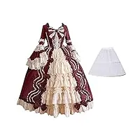 pztqxz cosplay robe de bal de la cour médiévale robe halloween renaissance médiévale maxi robe avec jupe orthèse pour les femmes
