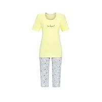 ringella pyjama pour femme avec pantalon capri 3211221, jaune, 40