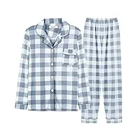 rosmall ensembles de pyjama le pyjama définit les femmes en toute longueur en vrac automobile collier basique confort tendre dames vêtements de maison (color : blue11 sets, size : m)