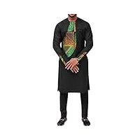 ensemble 2 pièces africain pour homme tenues dashiki et pantalon costume traditionnel manche longue vêtements imprimés survêtement pour l'église de fête de mariage (color : style 5, size : 4xl)