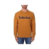 timberland northwood tfo wordmark logo brushback crew neck wheat boot t-shirt manches courtes, marrón, l homme