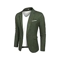 coofandy veste pour homme manteaux de sport costumes veste blazer veste de costume décontractée vert foncé taille m vert foncé m
