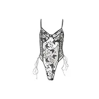 wyfdp lingerie sexy lingerie halter combinaison pyjama creux transparent body (couleur : a, taille : xl code)