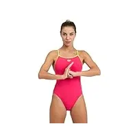arena maillot de bain une pièce maxlife dos en dentelle pour femme, rose freak/vert doux, 54