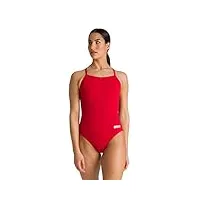 arena maillot de bain femme team light drop solid fl, rouge/blanc., 20