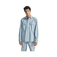 springfield surchemise en jean chemise, bleu clair, m homme