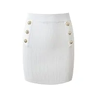 tenue d'été 2 pièces 2022 décontractée élégante sans manches en tricot + mini jupes ensembles deux pièces pour femme jupe blanche m