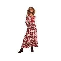 joe browns robe bohème longue boutonnée à motif floral décontractée, rouge, 40 femme