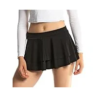 in one clothing mini jupe courte sexy pour femme, noir , m