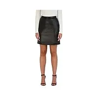bcbgmaxazria mini jupe en similicuir avec poches fonctionnelles pour femme, noir, taille m