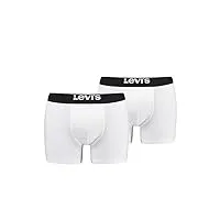 levi's boxer sous-vêtement, blanc/noir, m (lot de 2) homme