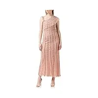 gina bacconi robe longue asymétrique avec perles cocktail, pêche rose, 42 femme