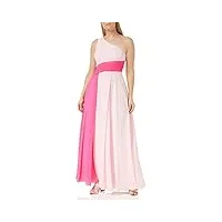 gina bacconi robe longue en mousseline de soie à blocs cocktail, rose, 40 femme