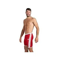 arena solid icons core poly swim jammer maillot de bain pour homme slips, rouge/blanc, 6a