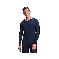 falke warm, sous-vêtement technique chemise sport homme, respirante, bleu (space blue 6116), l (1 pièce)