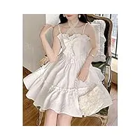 sarge Été 2022 sexy mini robe en mousseline de soie femmes coréennes sans manches taille haute à volants élégante robe japonaise jeune fille décontracté robe d'été