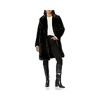 the drop kiara manteau long ample en fausse fourrure pour femme, noir, xl