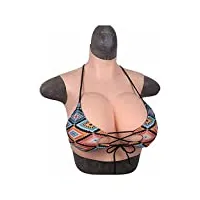 eidemed plaques poitrine silicone rempli silicone s cup soutiens gorge soutien gorge crosscommode sein pour cosplay transgender drag queen col rond demi-corps, ivoire
