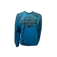 aeronautica militare fe1717f sweatshirt col rond 21257 bleu clair, grand (l), pour homme, flèches tricolores, chandail, pull, bleu ciel, l