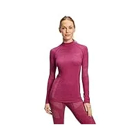 falke wool tech. trend, sous-vêtement technique chemise sport femme, laine, violet (radiant orchid 8692), xl (1 pièce)