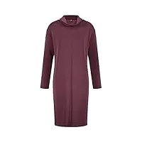 gerry weber robe en jersey à manches longues pour femme avec épaules recoupées robe tricotée en jersey uni, bordeaux, 50