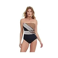 gottex ocean breeze bandeau une pièce maillot de bain, multi/brn, 115 femme