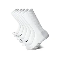 cole haan chaussettes de sport pour homme – performance cushion crew socks (lot de 6) motif blanc 7-12, motif blanc, 7-12