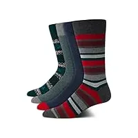 cole haan lot de 4 chaussettes fantaisie créoles pour homme - gris festif - 7-12, gris festif, 7-12