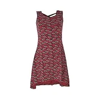 guru shop mini robe dos lanières en coton bio vokuhila robe femme, rouge, 44