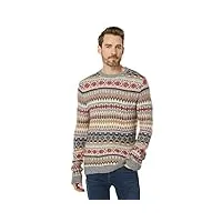 lucky brand pull à col rond intarsia nordic, lhg multy, taille l