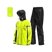 lixada hommes moto combinaison de pluie extérieur réfléchissant imperméable veste et pantalon de pluie vêtements de pluie pour vélo equitation cyclisme camping randonnée