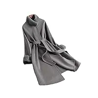 pulcykp manteau femme automne et hiver cachemire long slim fit trench coat gris m manteau buste 112cm, gris, m