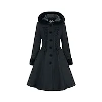 hell bunny manteau amaya femme manteaux noir xs 90% polyester, 8% viscose, 2% elasthanne
