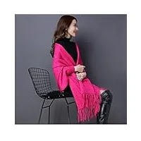 mgwye cardigan en tricot de cachemire for femme cape à franges Écharpe châle veste pull à double usage (color : a, size : 75 * 180cm)