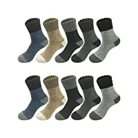 vsols 5 paires/plusieurs chaussettes en laine pour hommes chaudes hiver chaussettes longues rondes épaisses cadeau pour hommes (couleur : 30 paires-5 couleurs, taille : eu38-45)