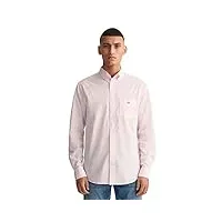 gant reg poplin stripe shirt chemise À rayures en popeline regular, light pink, xxl homme