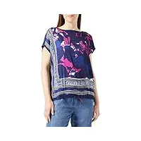 gerry weber 870100-44002 t-shirt, imprimé bleu/violet/rose, 44 femme