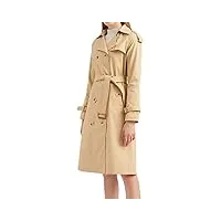 minetom trench-coat long pour femme trench couleur unie avec ceinture léger à double boutonnage coupe-vent printemps automne manteau c kaki s