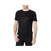 john varvatos t-shirt pour homme avec motif tête de mort, noir, xx-large