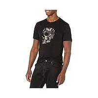 john varvatos t-shirt pour homme cheetah skull, noir, taille s
