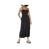 amazon essentials robe mi-longue en jersey, coupe ajustée et évasée (grandes tailles disponibles) (anciennement amazon aware) femme, noir, xxl