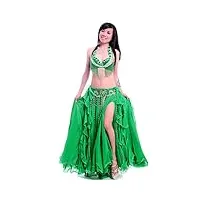 royal smeela costume danse orientale femme ensemble jupe ceinture soutien-gorge strass 3 pièces costume danse du ventre vêtements de danse jupe flamenco pour femmes
