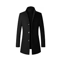 manteaux pour hommes caban pour hommes 80% laine manteaux d'hiver veste Élégante manteau décontracté chaud (color : schwarz, size : xl)