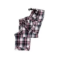 victoria's secret ensemble pyjama long en flanelle, plaid noir, blanc, rose, xx-large