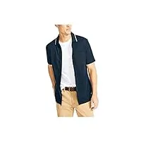 nautica chemise à manches courtes durable pour homme, bleu marine, xxl