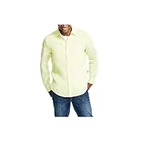 nautica chemise en lin travaillée durable avec coupe classique, daiquiri green, s homme