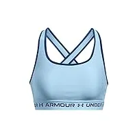 under armour soutien-gorge de sport à impact moyen croisé femme, (490) blizzard/varsity blue, xl