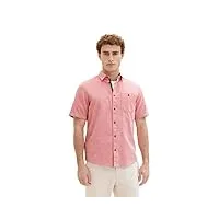 tom tailor 1036213 chemise, 32167-red herringbone structure, xxxl homme