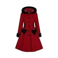 hell bunny manteau scarlett femme manteaux rouge/noir m 90% polyester, 8% viscose, 2% elasthanne